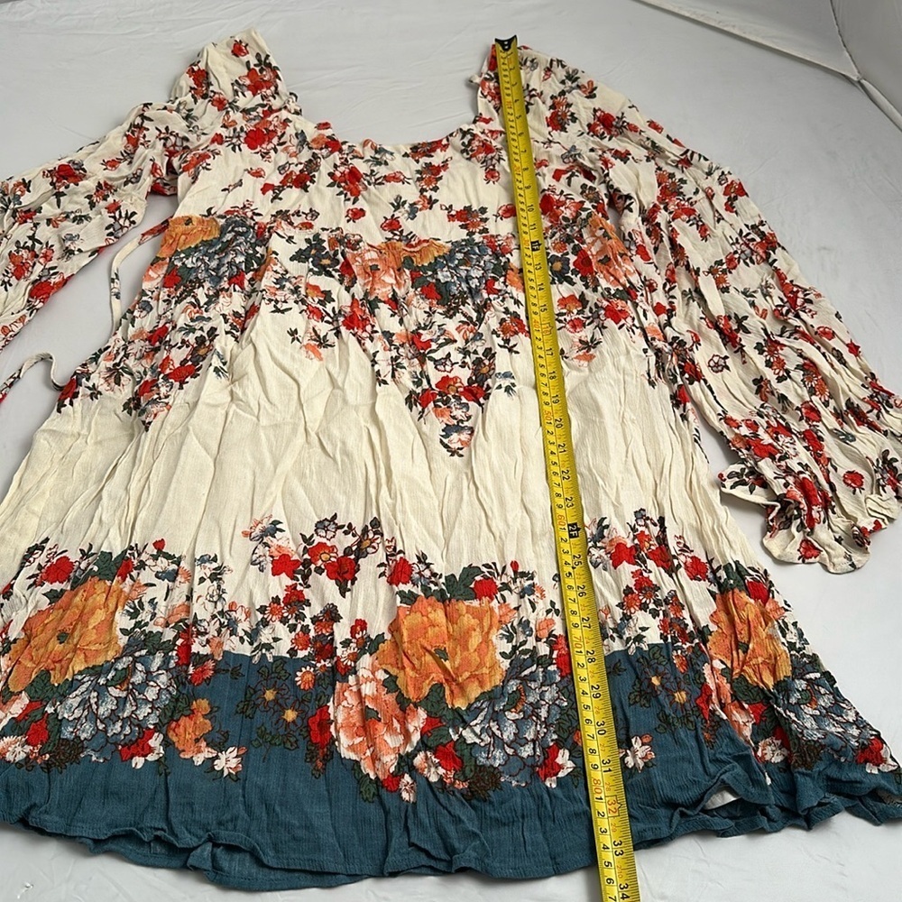 Free People Modern Chinoiserie Tea Combo multicolor floral square neck dress - Picture 12 of 15